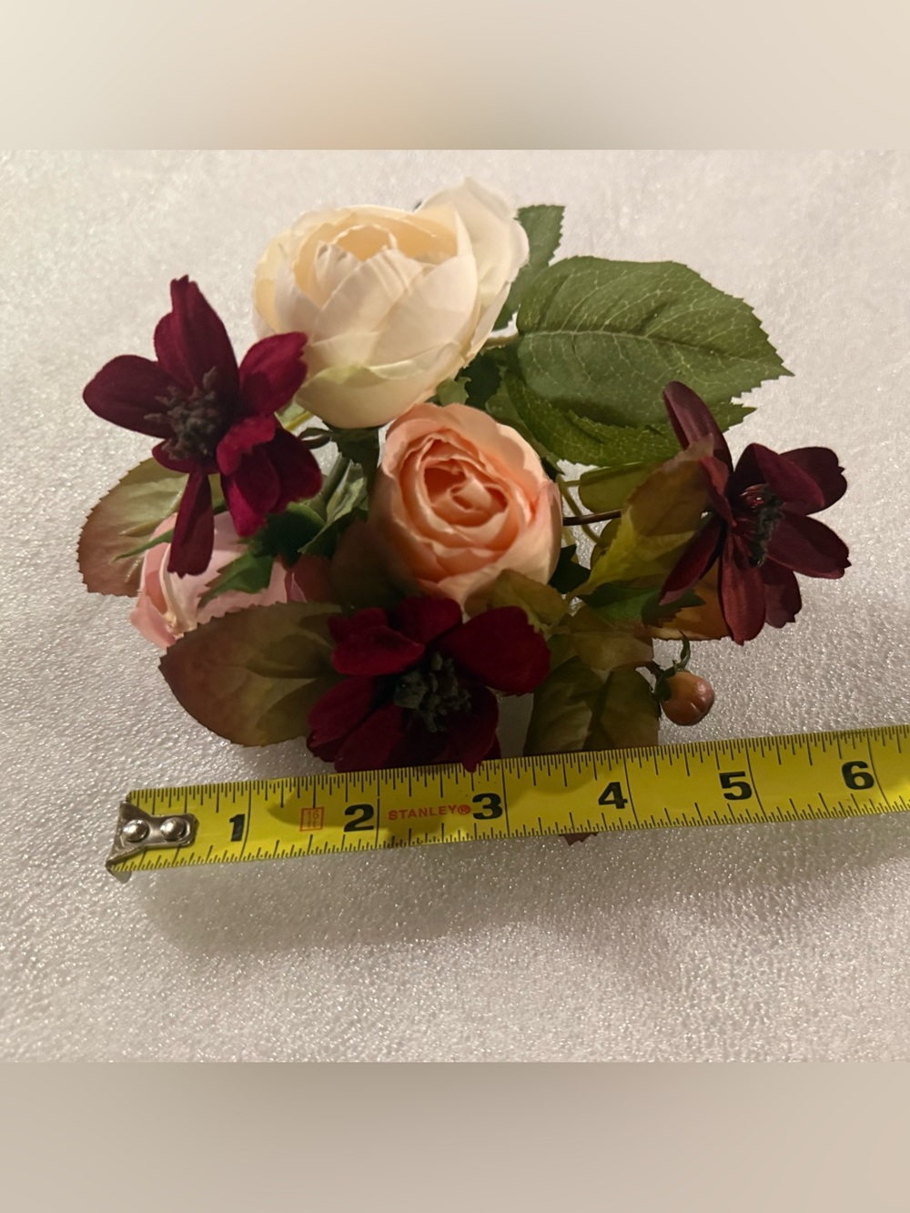 New Pottery Barn Romantic Rose Bud Bouquet, Blush, Ivory, Red